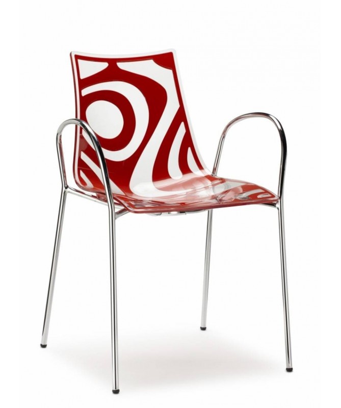 Sedia con braccioli in tecnopolimero stampato Wave Made in Italy - set da 2