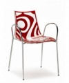 Sedia con braccioli in tecnopolimero stampato Wave Made in Italy - set da 2