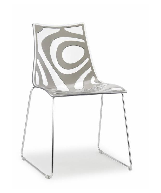 Sedia a slitta in tecnopolimero stampato Wave Made in Italy - set da 2