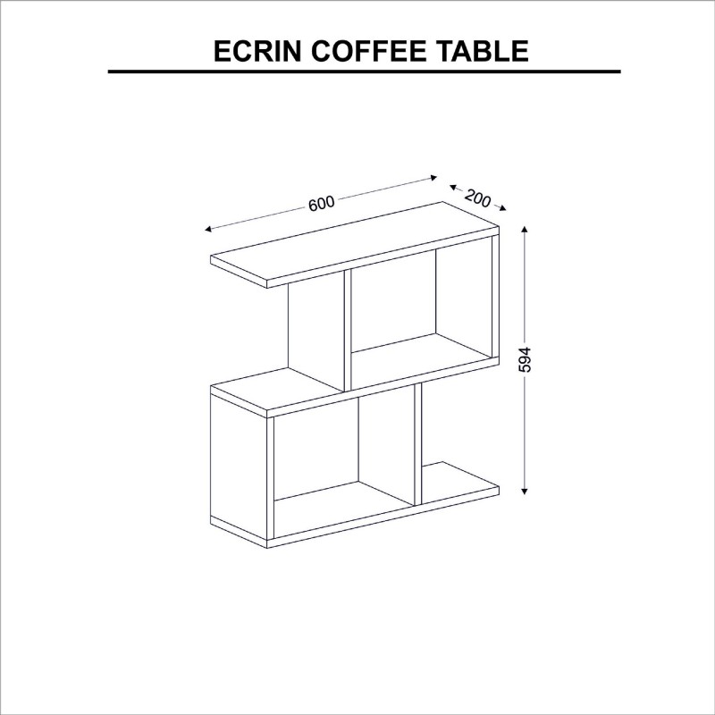 Tavolino da Caffè Ecrin - Antracite - L60xP20xA59,4 cm