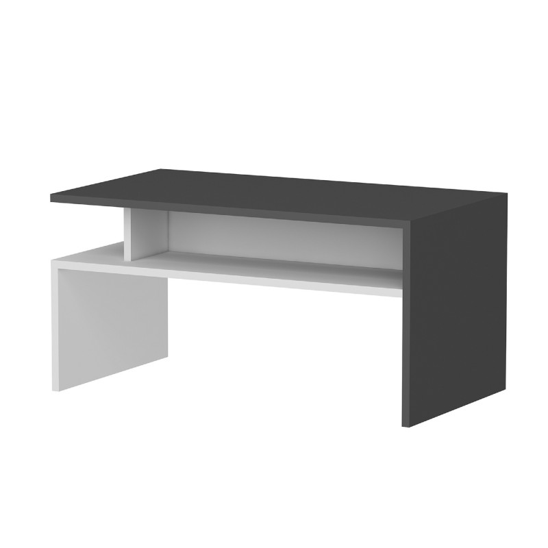 Tavolino da Caffè Ada - Bianco e Antracite - L90xP50xA43 cm