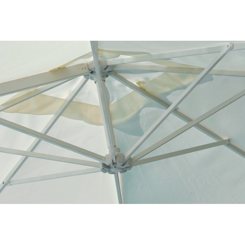 Ombrellone 3x3 palo laterale bianco maniglia telo bianco Moia