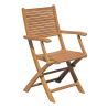 Set Tavolo Donoratico + 6 Sedie Pietrasanta In Acacia Pieghevole Con Braccioli Moia