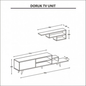 Mobile Porta TV Doruk - Bianco e Rovere