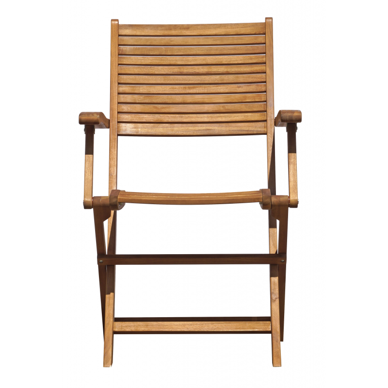 Set Tavolo Donoratico + 6 Sedie Pietrasanta In Acacia Pieghevole Con Braccioli Moia