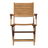 Set Tavolo Donoratico + 6 Sedie Pietrasanta In Acacia Pieghevole Con Braccioli Moia