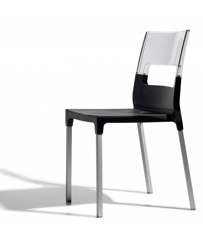 Sedia bicolore in tecnopolimero Diva Made in Italy - set da 4