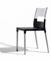 Sedia bicolore in tecnopolimero Diva Made in Italy - set da 4