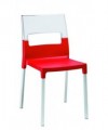 Sedia bicolore in tecnopolimero Diva Made in Italy - set da 4