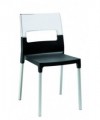 Sedia bicolore in tecnopolimero Diva Made in Italy - set da 4