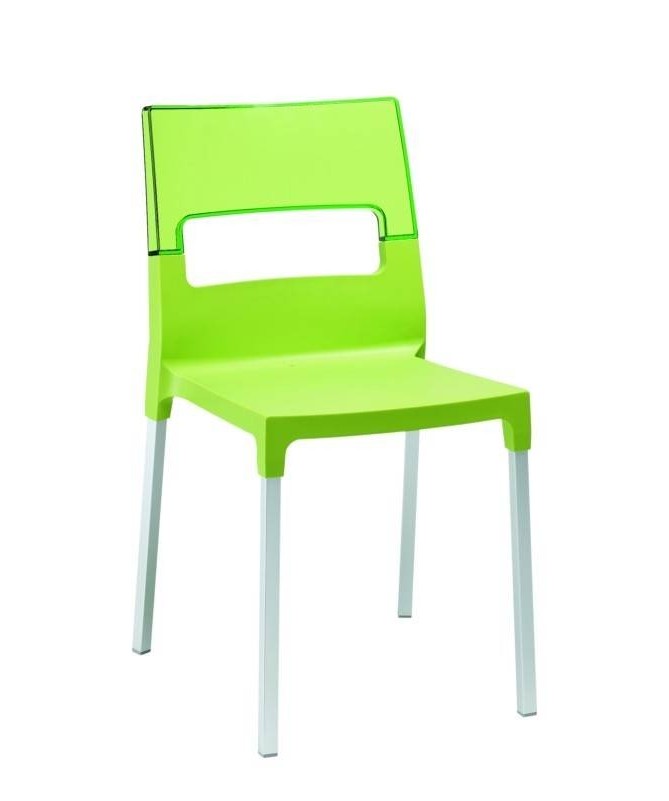 Sedia bicolore in tecnopolimero Diva Made in Italy - set da 4