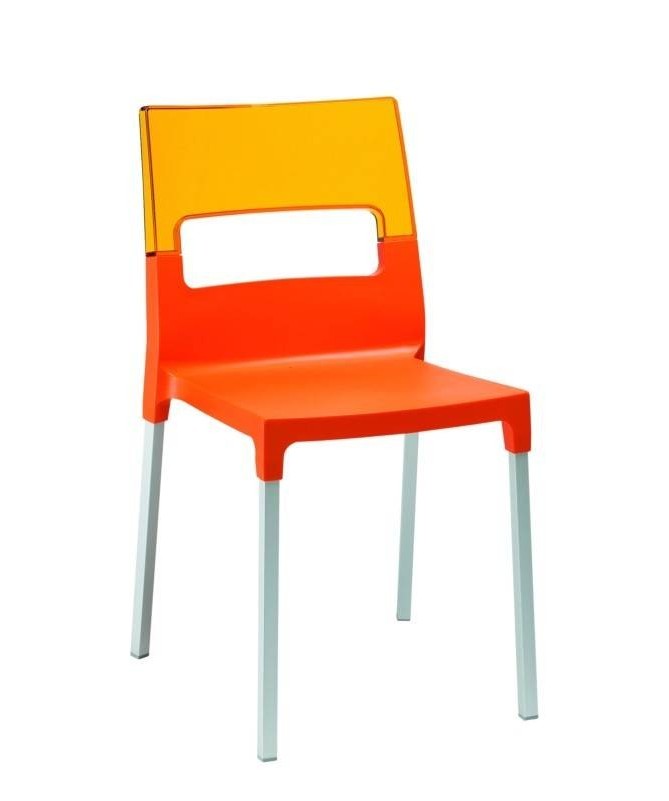 Sedia bicolore in tecnopolimero Diva Made in Italy - set da 4