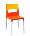 Sedia bicolore in tecnopolimero Diva Made in Italy - set da 4