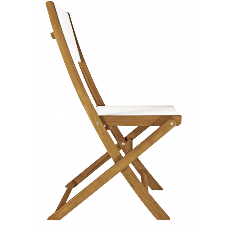 Set Tavolo Donoratico + 6 Sedie Venturina In Acacia Pieghevole Con Textilene Senza Braccioli Moia
