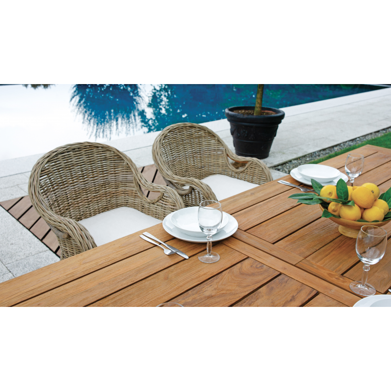 Set Tavolo Sumatra + 6 Sedie Regista Capri - Robinia - Canvas 360Gr Ecru' Moia