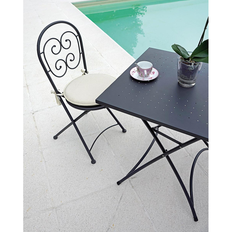 Set Tavolo pieghevole + 2 Sedie Intra MOIA grigio antracite