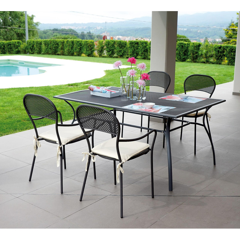 Set Tavolo Orta + 4 Sedie Intra MOIA grigio antracite