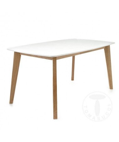 Tavolo Kyra con piano in MDF laccato - bianco