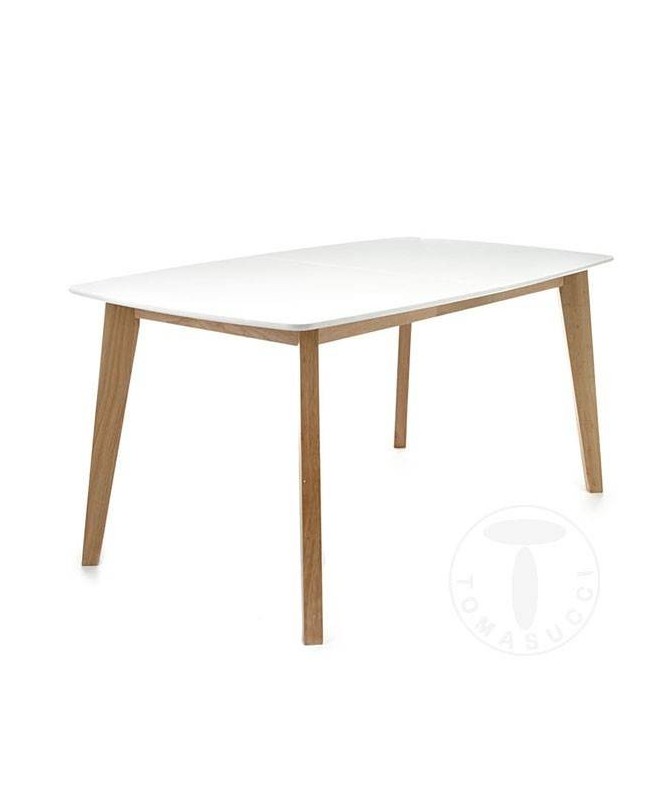 Tavolo Kyra con piano in MDF laccato - bianco