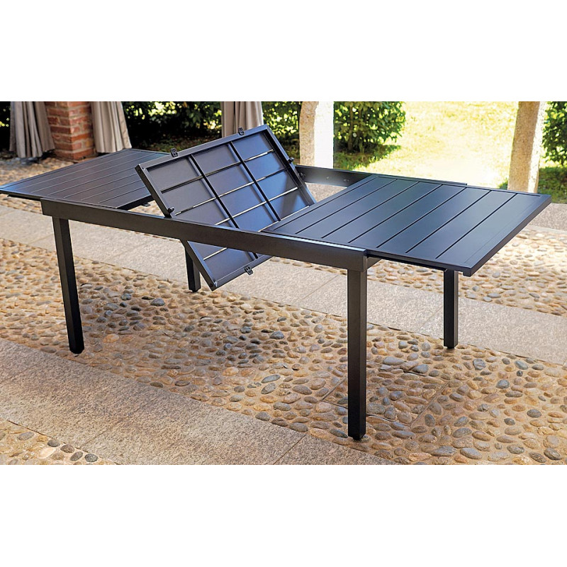 Set Tavolo allungabile + 6 Sedie Orta - Ferro Antracite - Pieg. Moia