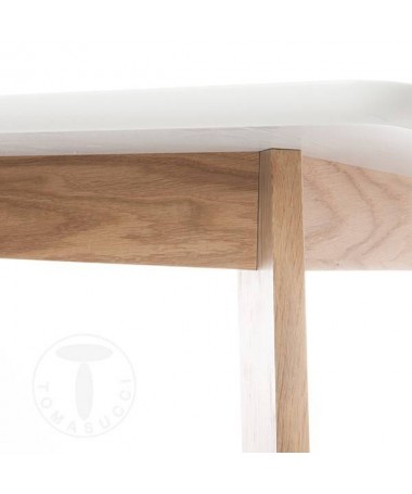 Zoom Tavolo Kyra con piano in MDF laccato - bianco