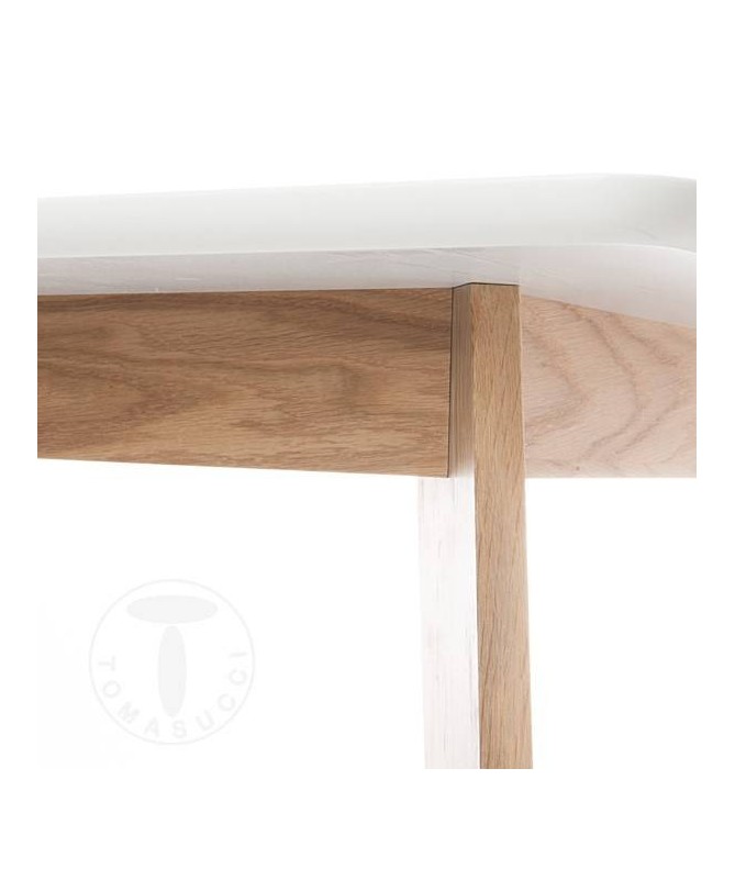 Tavolo Kyra con piano in MDF laccato - bianco