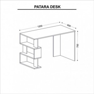 Scrivania Patara - Bianco e Antracite - L120xP60xA75 cm