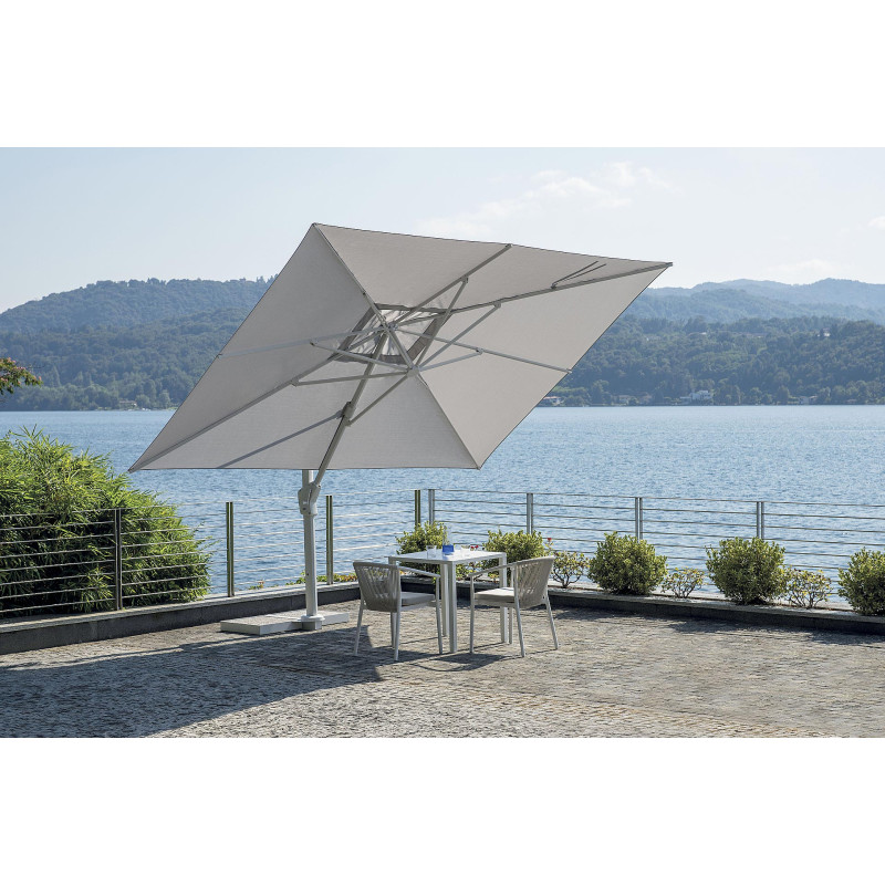 Ombrellone Firenze 3x3 palo laterale bianco Made in Italy Moia