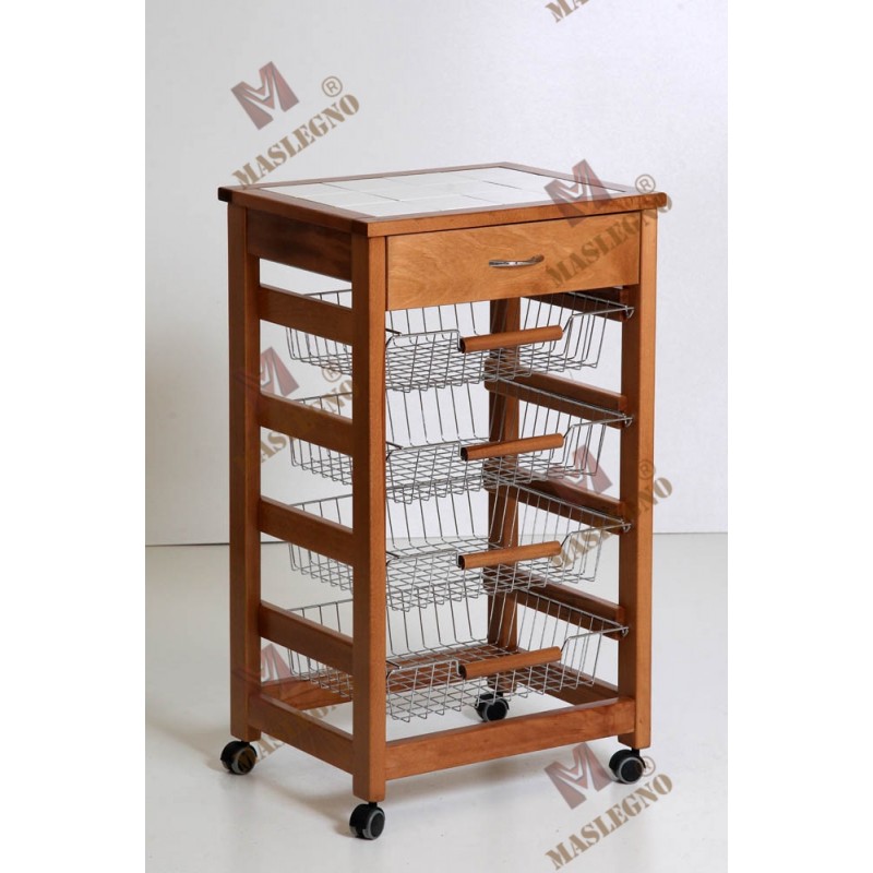 Carrello portafrutta Vesuvio con cassetto senza base