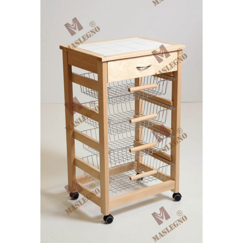 Carrello portafrutta Vesuvio con cassetto senza base