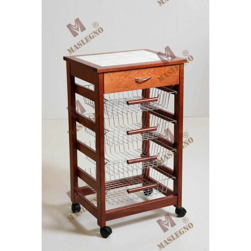 Carrello portafrutta Vesuvio con cassetto senza base