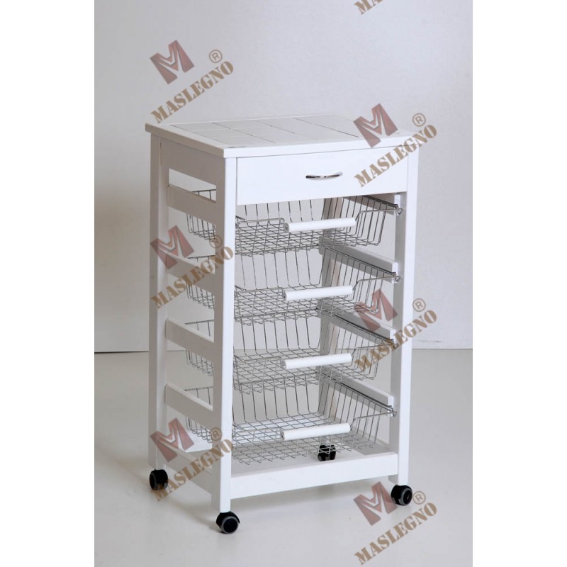 Carrello portafrutta Vesuvio con cassetto senza base