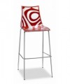 Set da 2 sgabelli Wave 80 cm set da 2 in tecnopolimero stampato Rosso MADE IN ITALY SCAB DESIGN