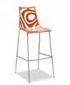 Set da 2 sgabelli Wave 80 cm set da 2 in tecnopolimero stampato Rosso MADE IN ITALY SCAB DESIGN