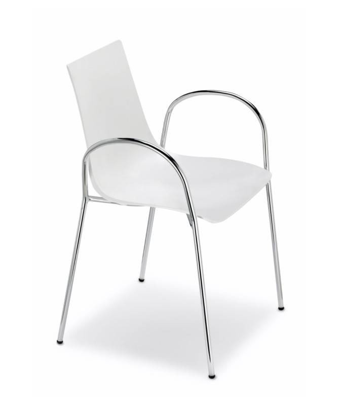 SET 2 SEDIE ZEBRA TECNOPOLIMERO CON BRACCIOLI CON STRUTTURA IN ACCIAIO MADE IN ITALY COLORATE