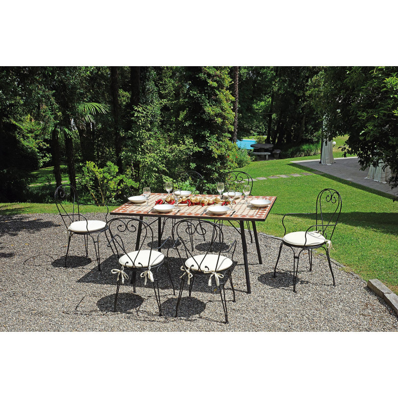 Set Tavolo Mosaico + 4 Sedie Stresa MOIA con braccioli