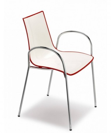 Zoom SET 2 SEDIE ZEBRA BICOLORE CON BRACCIOLI IN POLIMERO e STRUTTURA ACCIAIO MADE IN ITALY COLORATE