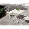 Set Tavolo Desenzano + 4 Poltrone MOIA con braccioli Sirmione impilabili in ferro avorio