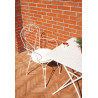 Set Tavolo Desenzano + 4 Poltrone MOIA con braccioli Sirmione impilabili in ferro avorio