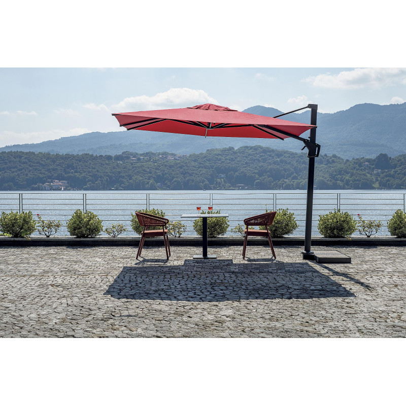 Ombrellone Firenze 3x4 palo laterale antracite Made in Italy Moia