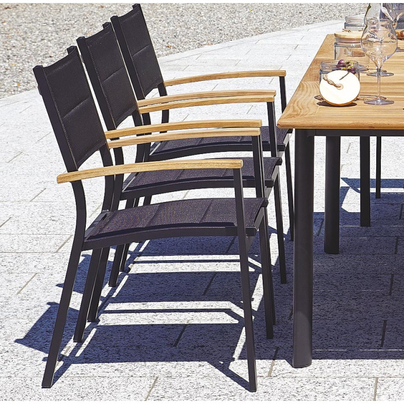 Set Tavolo Fuerteventura + 6 Sedie Tenerife MOIA grigio antracite