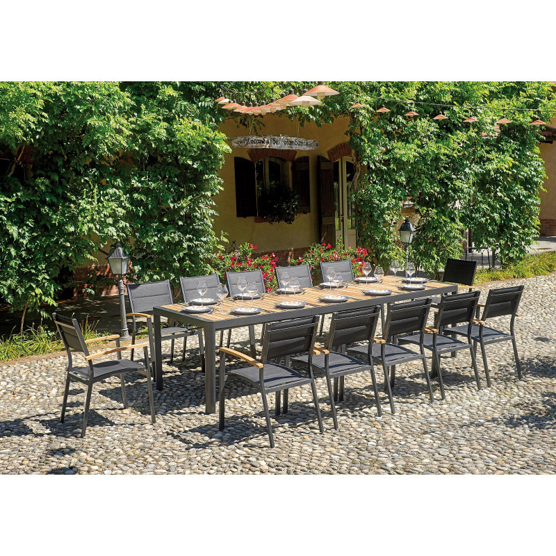 Set Tavolo Fuerteventura + 6 Sedie Tenerife MOIA grigio antracite