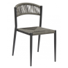 Set Tavolo Fuerteventura + 6 Sedie Milano Contract Senza Braccioli In Alluminio Grigio E Corda Grigia Moia