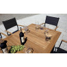 Set Tavolo Fuerteventura + 6 Sedie Milano Contract Senza Braccioli In Alluminio Grigio E Corda Paglia Moia