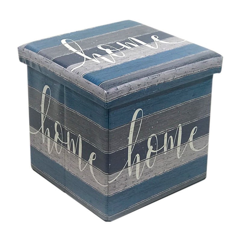 PUFF CUBO 32x32x32 PIEGH. HOME BLU