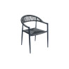 Set Tavolo Fuerteventura + 6 Sedie Contract antracite con corda sintetica grigia Moia
