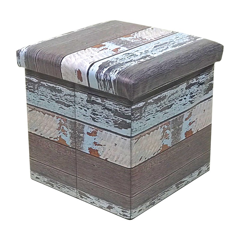 POUFCUBO 32x32x32 PIEGH.LEGNO VINT
