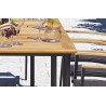 Set Tavolo Fuerteventura + 6 Sedie Contract antracite con corda sintetica grigia Moia