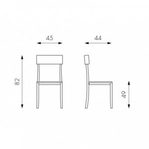 Zoom Monaco-set da due sedie in legno laccato in grigio tortora- STONES