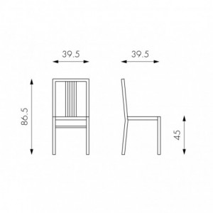 Zoom Mina, set da due sedie in legno laccato bianco